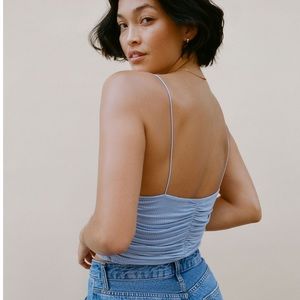 NWT Urban Outfitters Small blue tank top crop tops mesh y2k 2000s shirt lightwei